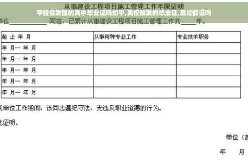 学校会发假的高中毕业证吗知乎,高校颁发的毕业证,算是假证吗