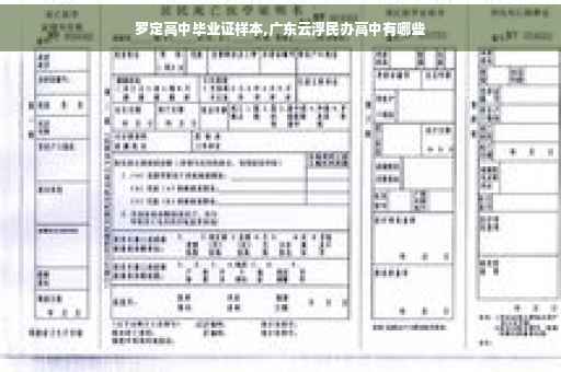 罗定高中毕业证样本,广东云浮民办高中有哪些