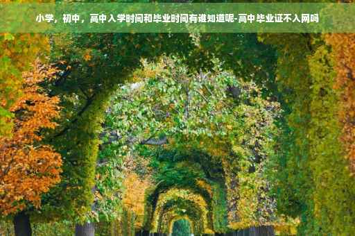 小学，初中，高中入学时间和毕业时间有谁知道呢-高中毕业证不入网吗
