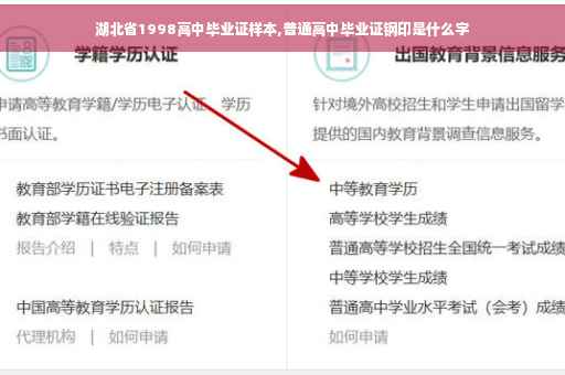 湖北省1998高中毕业证样本,普通高中毕业证钢印是什么字