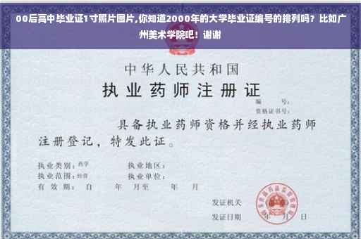 00后高中毕业证1寸照片图片,你知道2000年的大学毕业证编号的排列吗？比如广州美术学院吧！谢谢