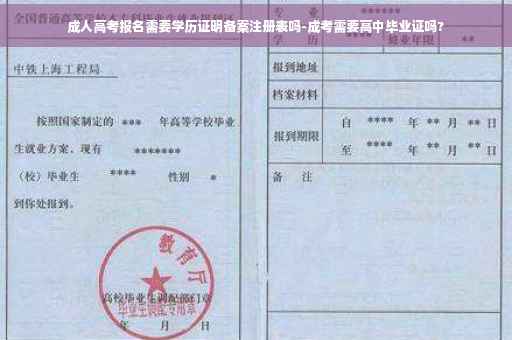 成人高考报名需要学历证明备案注册表吗-成考需要高中毕业证吗?