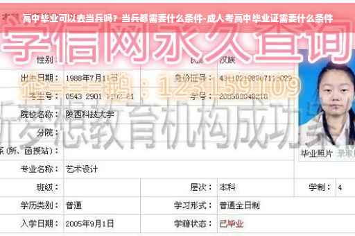 高中毕业可以去当兵吗？当兵都需要什么条件-成人考高中毕业证需要什么条件