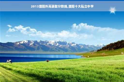 2013濮阳外高录取分数线,濮阳十大私立中学