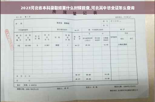 2023河北省本科录取结果什么时候能查,河北高中毕业证怎么查询