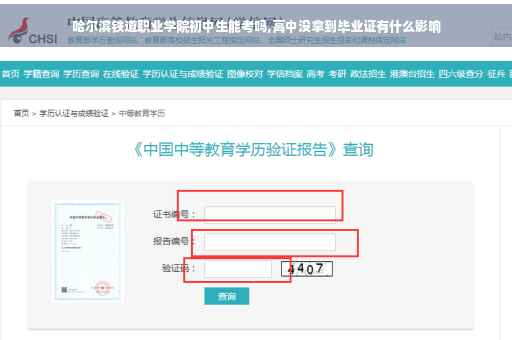 哈尔滨铁道职业学院初中生能考吗,高中没拿到毕业证有什么影响