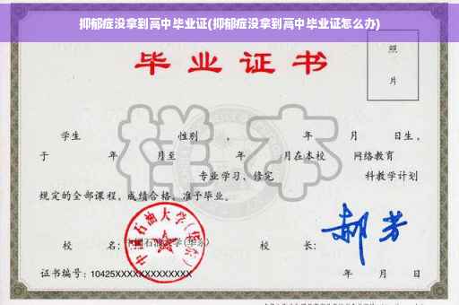 抑郁症没拿到高中毕业证(抑郁症没拿到高中毕业证怎么办)