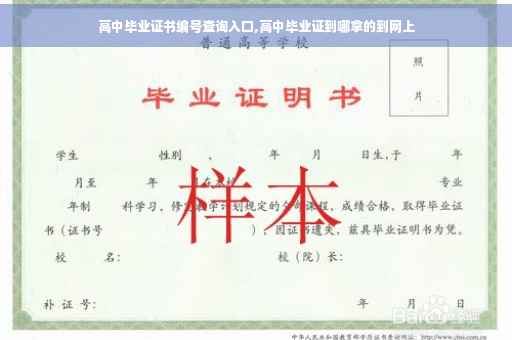 高中毕业证书编号查询入口,高中毕业证到哪拿的到网上