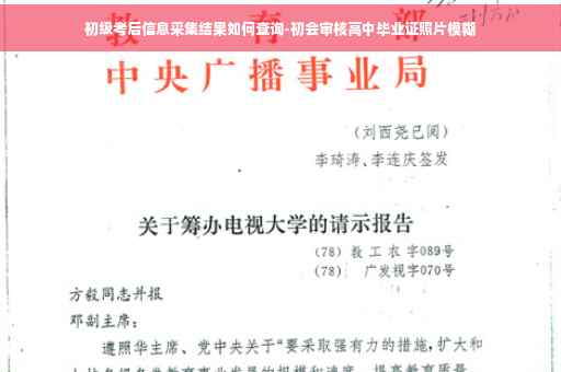 初级考后信息采集结果如何查询-初会审核高中毕业证照片模糊