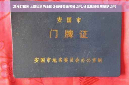 怎样打印网上查找到的全国计算机等级考试证书,计算机维修与维护证书
