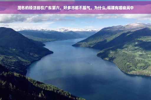 茂名的经济排在广东第六，好多市都不服气，为什么,福建有哪些高中