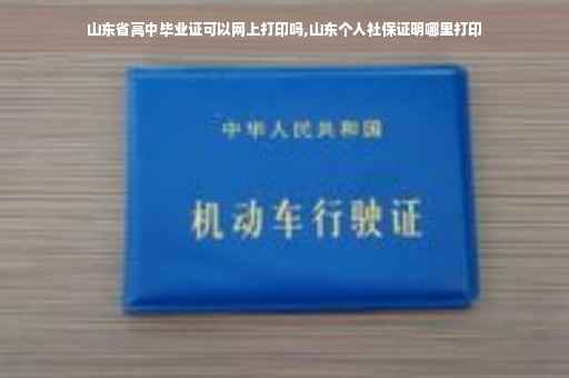 山东省高中毕业证可以网上打印吗,山东个人社保证明哪里打印