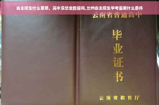 自主招生什么意思，高中没毕业能报吗,兰州自主招生学考需要什么条件