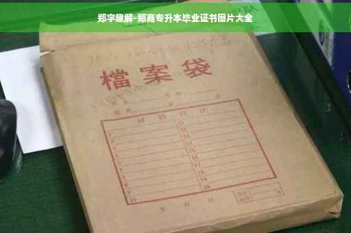 郑字趣解-郑商专升本毕业证书图片大全