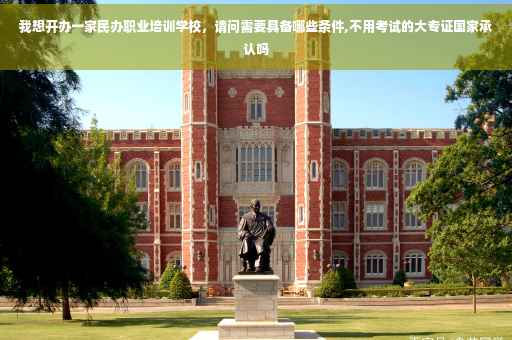 我想开办一家民办职业培训学校，请问需要具备哪些条件,不用考试的大专证国家承认吗