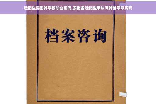选调生要国外学校毕业证吗,安徽省选调生承认海外留学学历吗