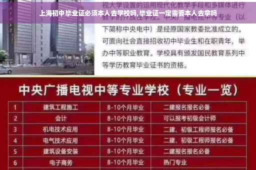 上海初中毕业证必须本人去学校吗,毕业证一定需要本人去拿吗