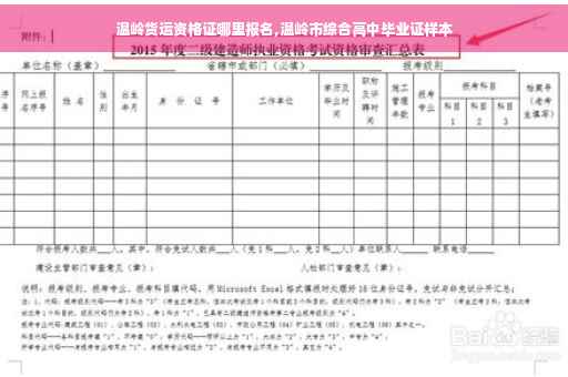 温岭货运资格证哪里报名,温岭市综合高中毕业证样本