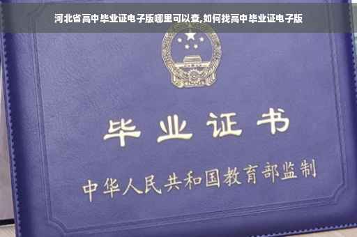 河北省高中毕业证电子版哪里可以查,如何找高中毕业证电子版