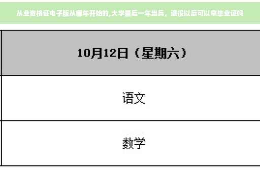 从业资格证电子版从哪年开始的,大学最后一年当兵，退役以后可以拿毕业证吗