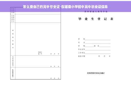 怎么查自己的高中毕业证-在哪查小学初中高中毕业证信息
