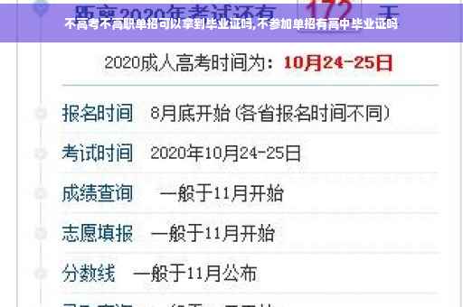 不高考不高职单招可以拿到毕业证吗,不参加单招有高中毕业证吗