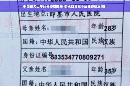 中国著名大学的分校有哪些-清水河县高中毕业证样本图片