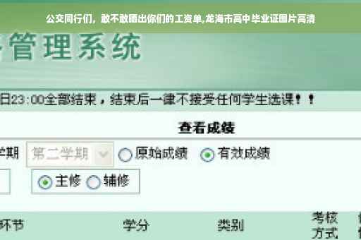 公交同行们，敢不敢晒出你们的工资单,龙海市高中毕业证图片高清