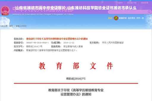 山东省潍坊市高中毕业证图片,山东潍坊科技学院毕业证书潍坊市承认么