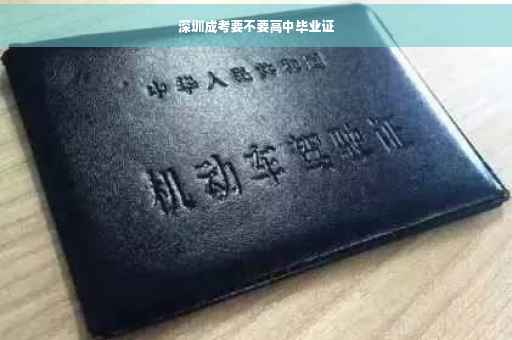 深圳成考要不要高中毕业证