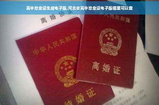 高中毕业证生成电子版,河北省高中毕业证电子版哪里可以查