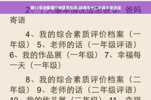 皖12是安徽哪个地区的车牌,蚌埠市十二中高中毕业证