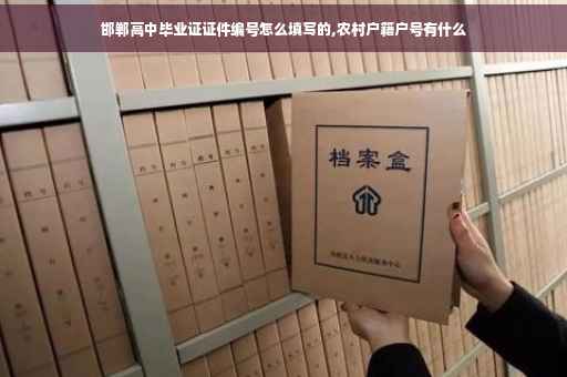 邯郸高中毕业证证件编号怎么填写的,农村户籍户号有什么