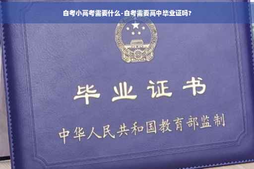自考小高考需要什么-自考需要高中毕业证吗?