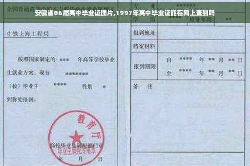安徽省06届高中毕业证图片,1997年高中毕业证能在网上查到吗