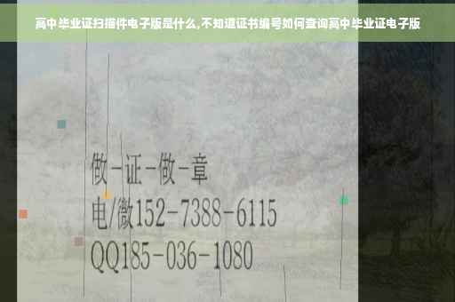 高中毕业证扫描件电子版是什么,不知道证书编号如何查询高中毕业证电子版