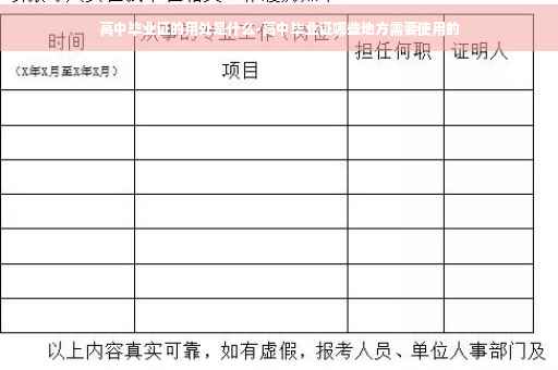 高中毕业证的用处是什么-高中毕业证哪些地方需要使用的