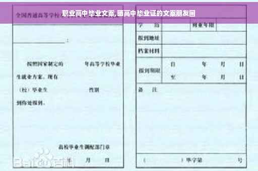 职业高中毕业文案,晒高中毕业证的文案朋友圈