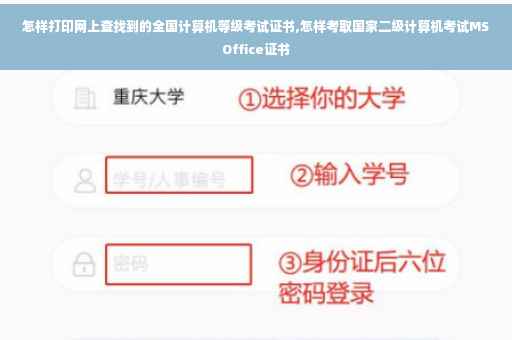 怎样打印网上查找到的全国计算机等级考试证书,怎样考取国家二级计算机考试MSOffice证书