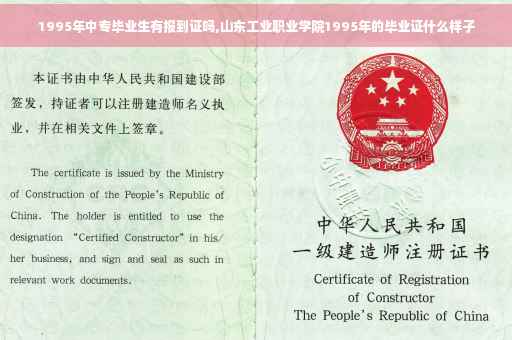 1995年中专毕业生有报到证吗,山东工业职业学院1995年的毕业证什么样子