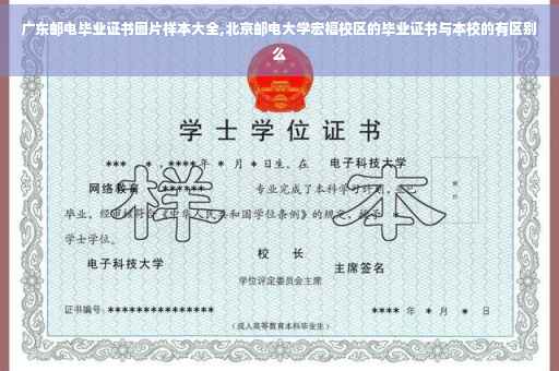 广东邮电毕业证书图片样本大全,北京邮电大学宏福校区的毕业证书与本校的有区别么