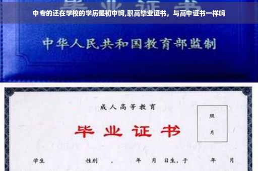 中专的还在学校的学历是初中吗,职高毕业证书，与高中证书一样吗