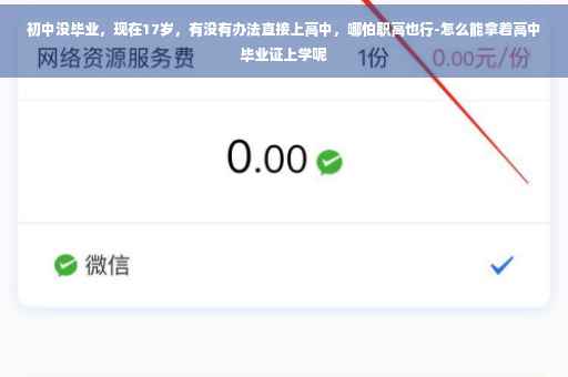 初中没毕业，现在17岁，有没有办法直接上高中，哪怕职高也行-怎么能拿着高中毕业证上学呢