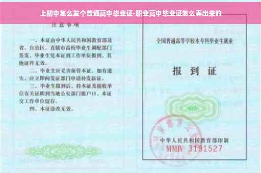 上初中怎么发个普通高中毕业证-职业高中毕业证怎么弄出来的