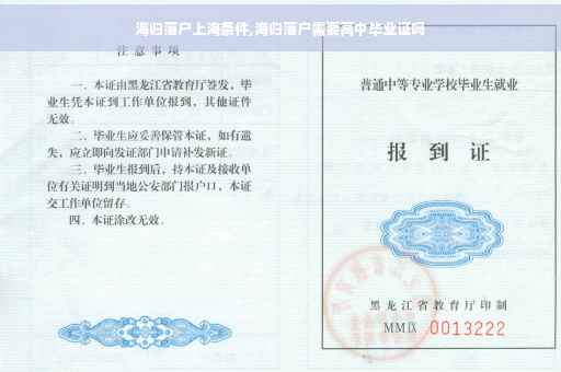 海归落户上海条件,海归落户需要高中毕业证吗