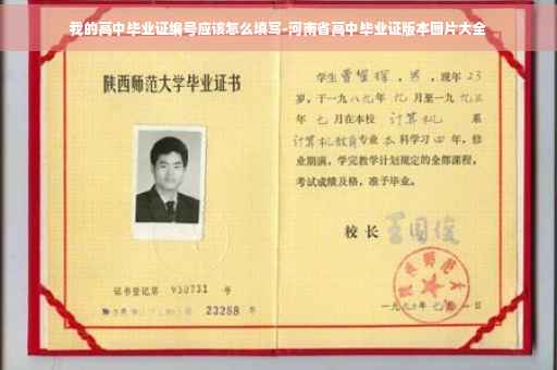 我的高中毕业证编号应该怎么填写-河南省高中毕业证版本图片大全