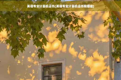 英语专业计算机证书(英语专业计算机证书有哪些) 英语专业计算机证书(英语专业计算机证书有哪些)