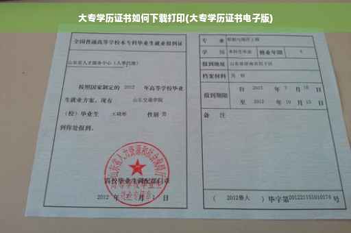 大专学历证书如何下载打印(大专学历证书电子版)
