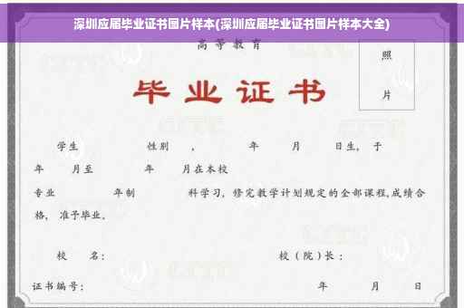 深圳应届毕业证书图片样本(深圳应届毕业证书图片样本大全)