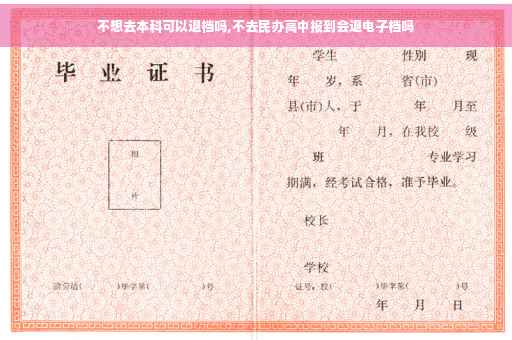 不想去本科可以退档吗,不去民办高中报到会退电子档吗